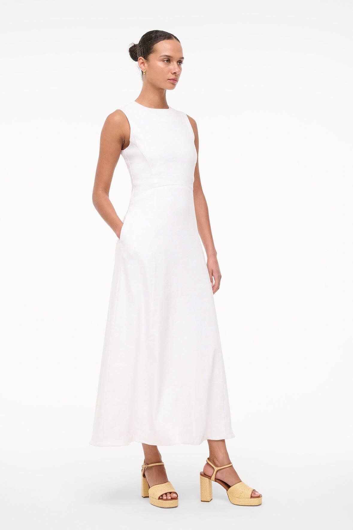 MARTINE LINEN DRESS | WHITE - Image 2
