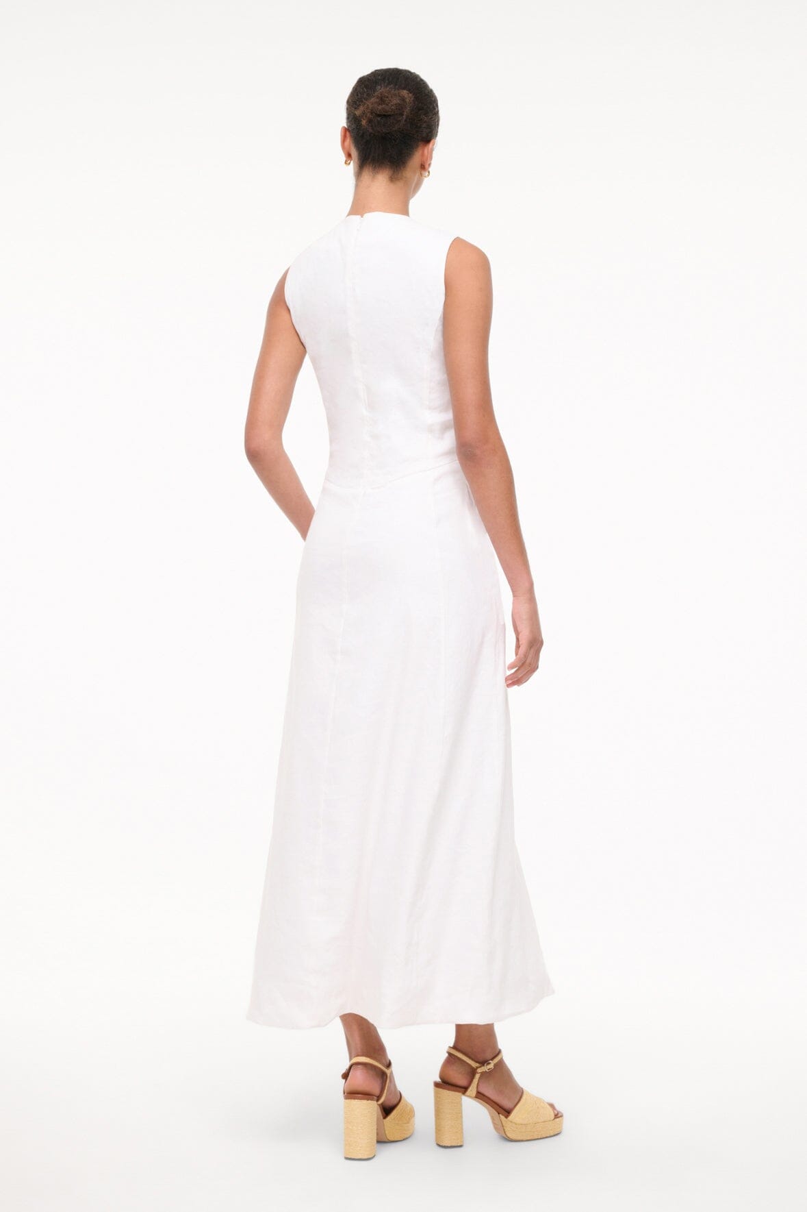 MARTINE LINEN DRESS | WHITE - Image 3