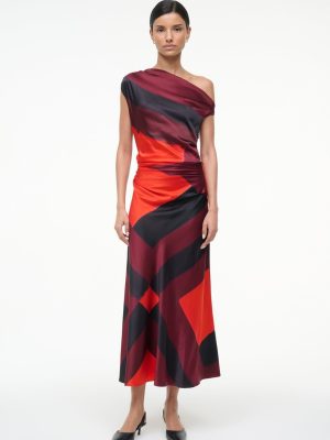 PHARE SILK DRESS | RUBY PRISM