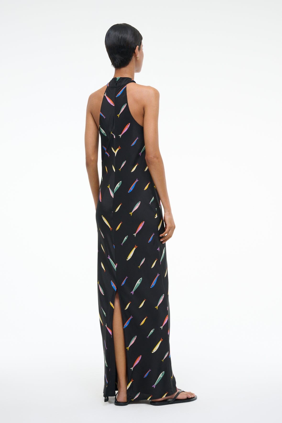 WINNIE SILK DRESS | POP SARDINES BLACK - Image 3