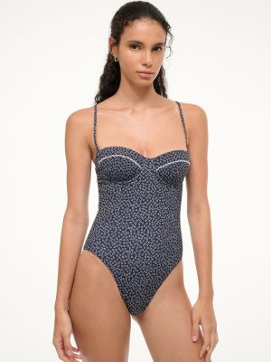MAEVE ONE PIECE | BLACK WOODBLOCK DITSY FLORAL