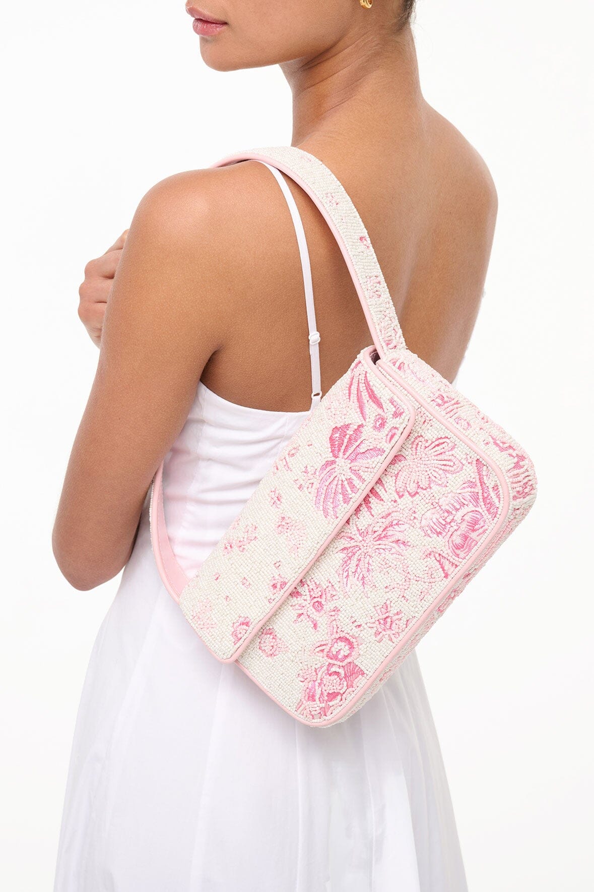 TOMMY BEADED BAG | IVORY CHERRY BLOSSOM TOILE - Image 2