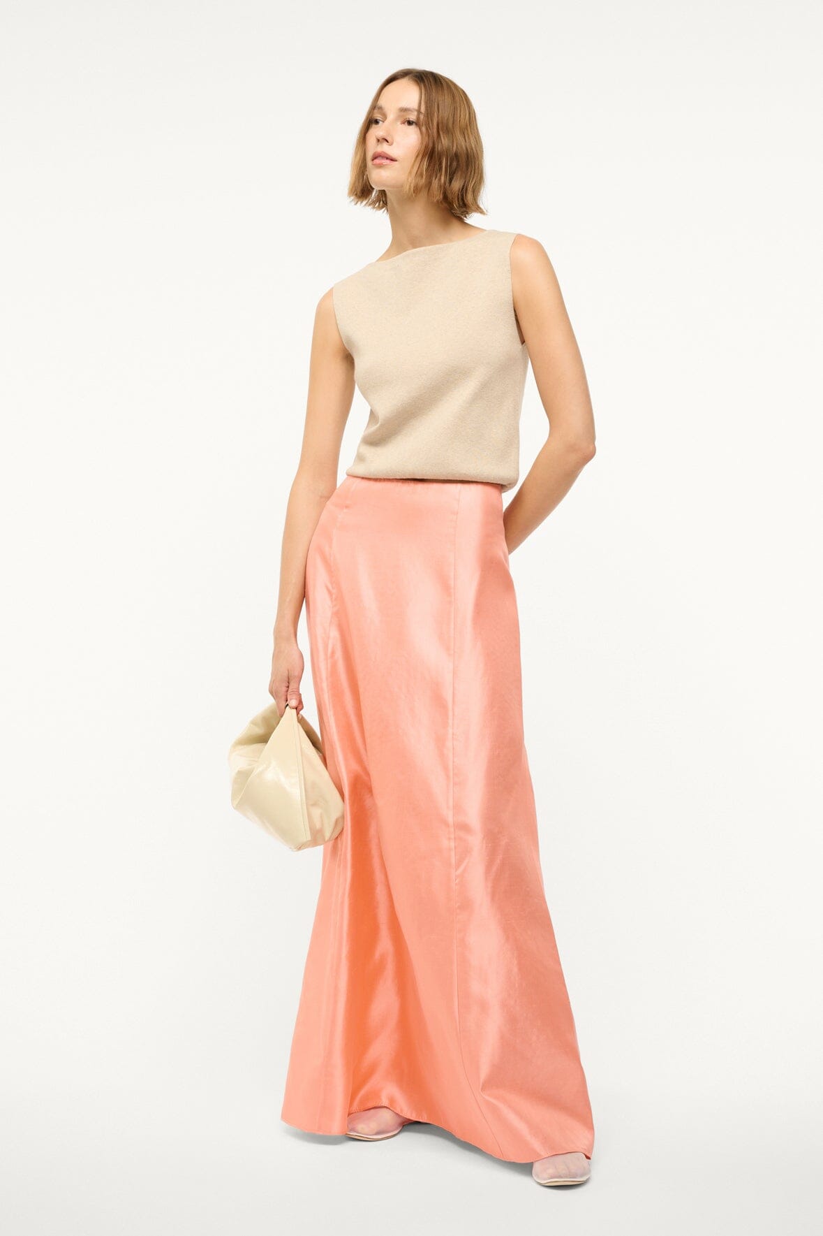 VINCENZO SILK SKIRT | CARNATION - Image 3