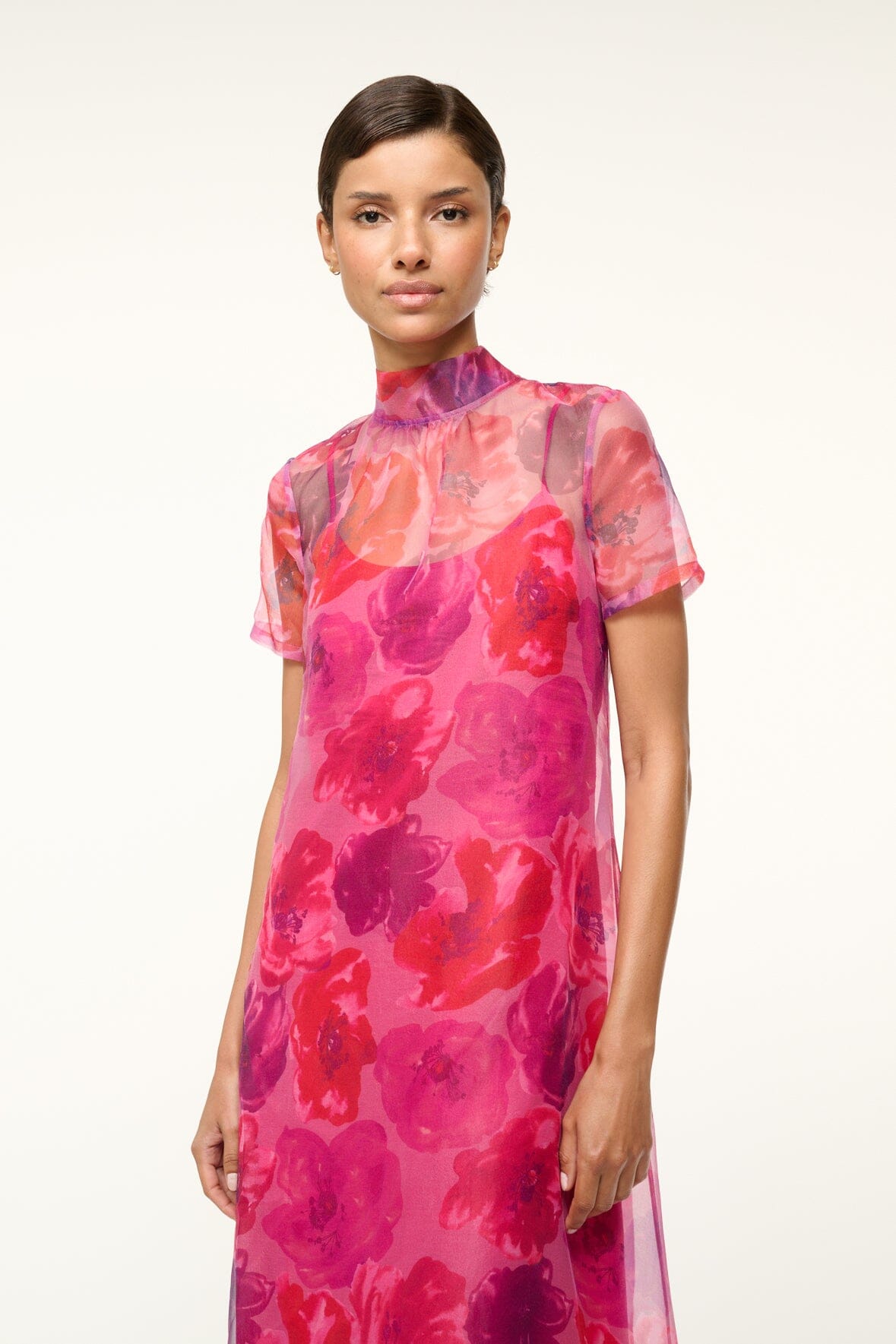 CALLUNA DRESS | MAGENTA PAINTED FLORAL - Image 4