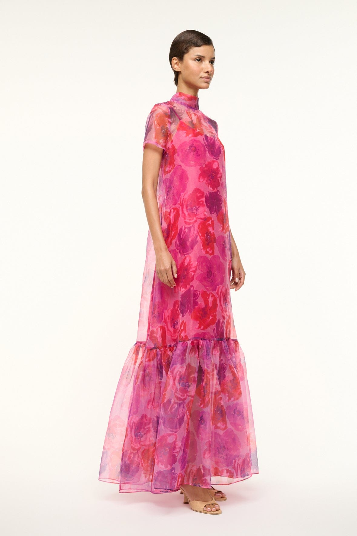 CALLUNA DRESS | MAGENTA PAINTED FLORAL - Image 3