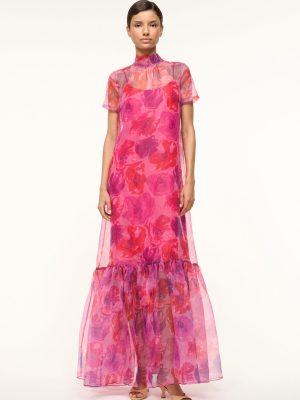 CALLUNA DRESS | MAGENTA PAINTED FLORAL