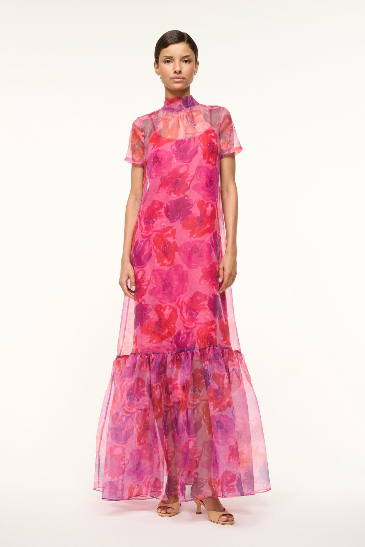 CALLUNA DRESS | MAGENTA PAINTED FLORAL