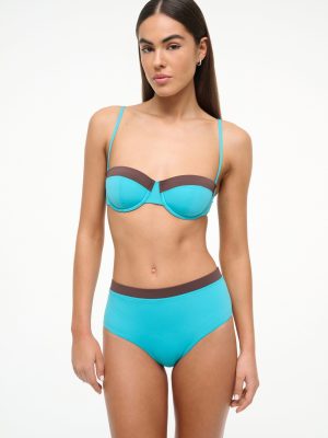 JO BALCONETTE BIKINI TOP | TEAL DARK CHOCOLATE