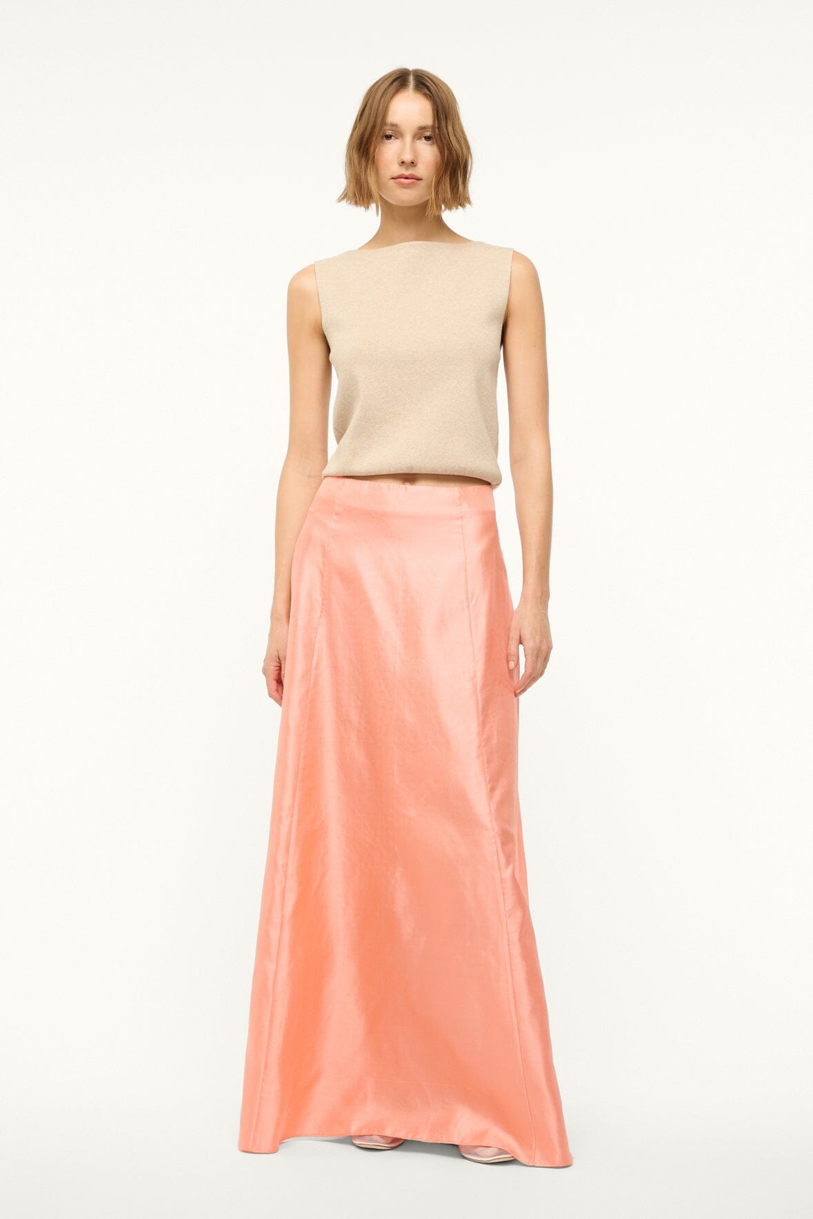 VINCENZO SILK SKIRT | CARNATION