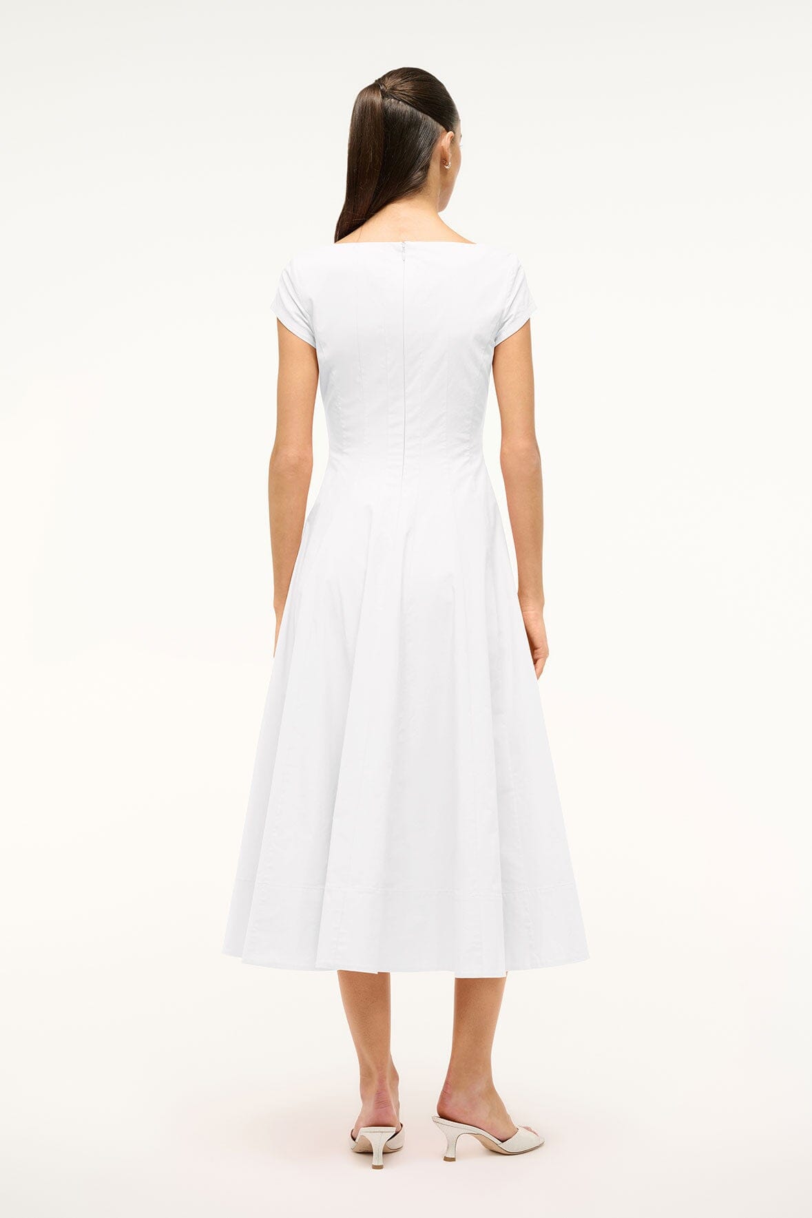 SHORT SLEEVE WELLS DRESS | WHITE - Image 4