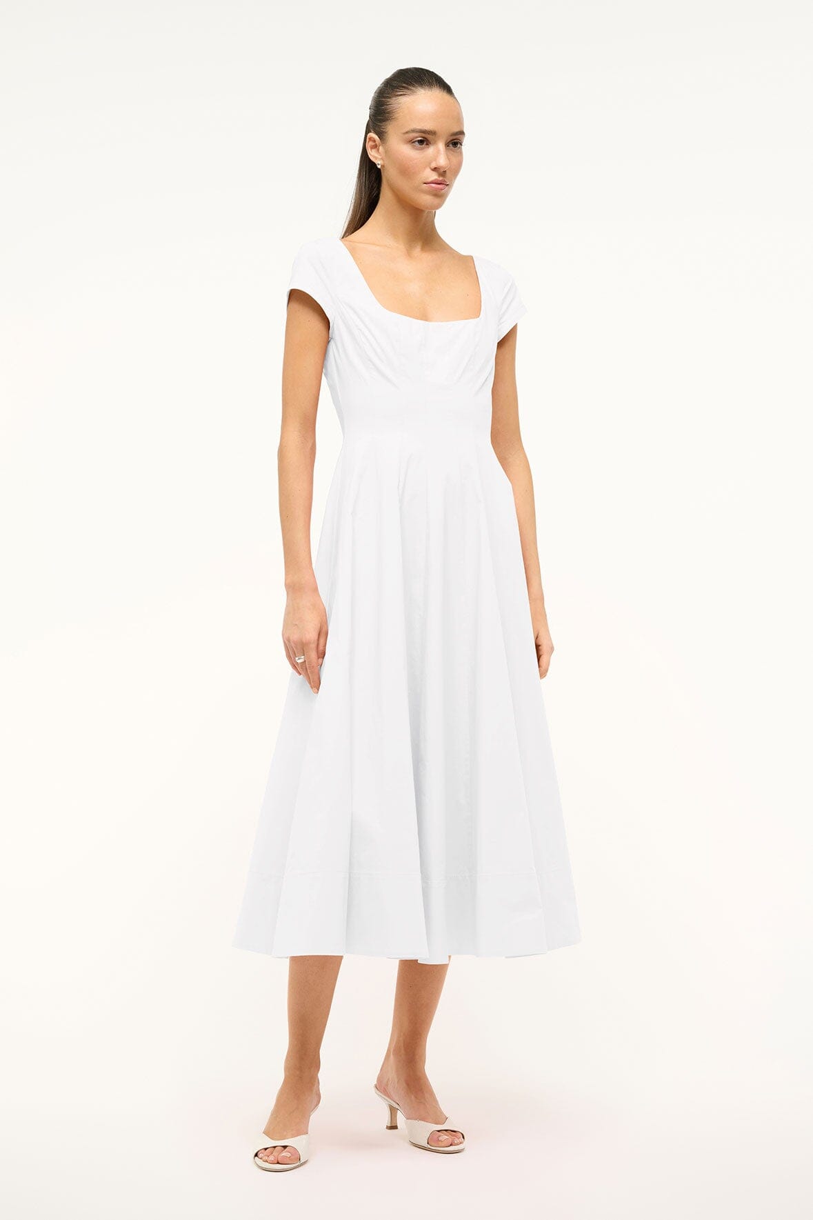 SHORT SLEEVE WELLS DRESS | WHITE - Image 2