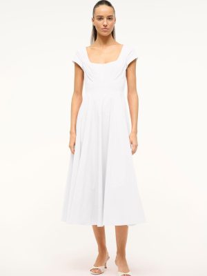 SHORT SLEEVE WELLS DRESS | WHITE