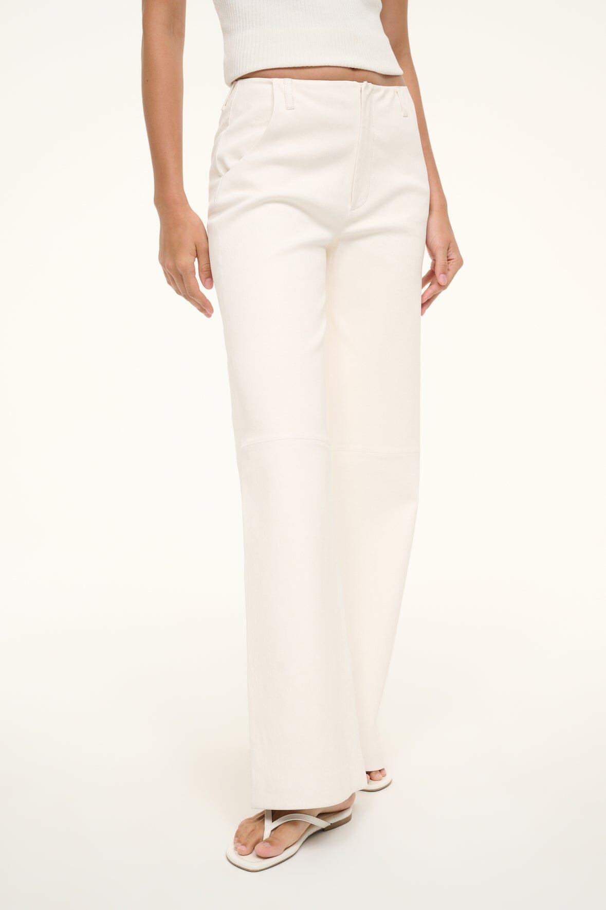 ALINE LEATHER PANTS | IVORY - Image 2
