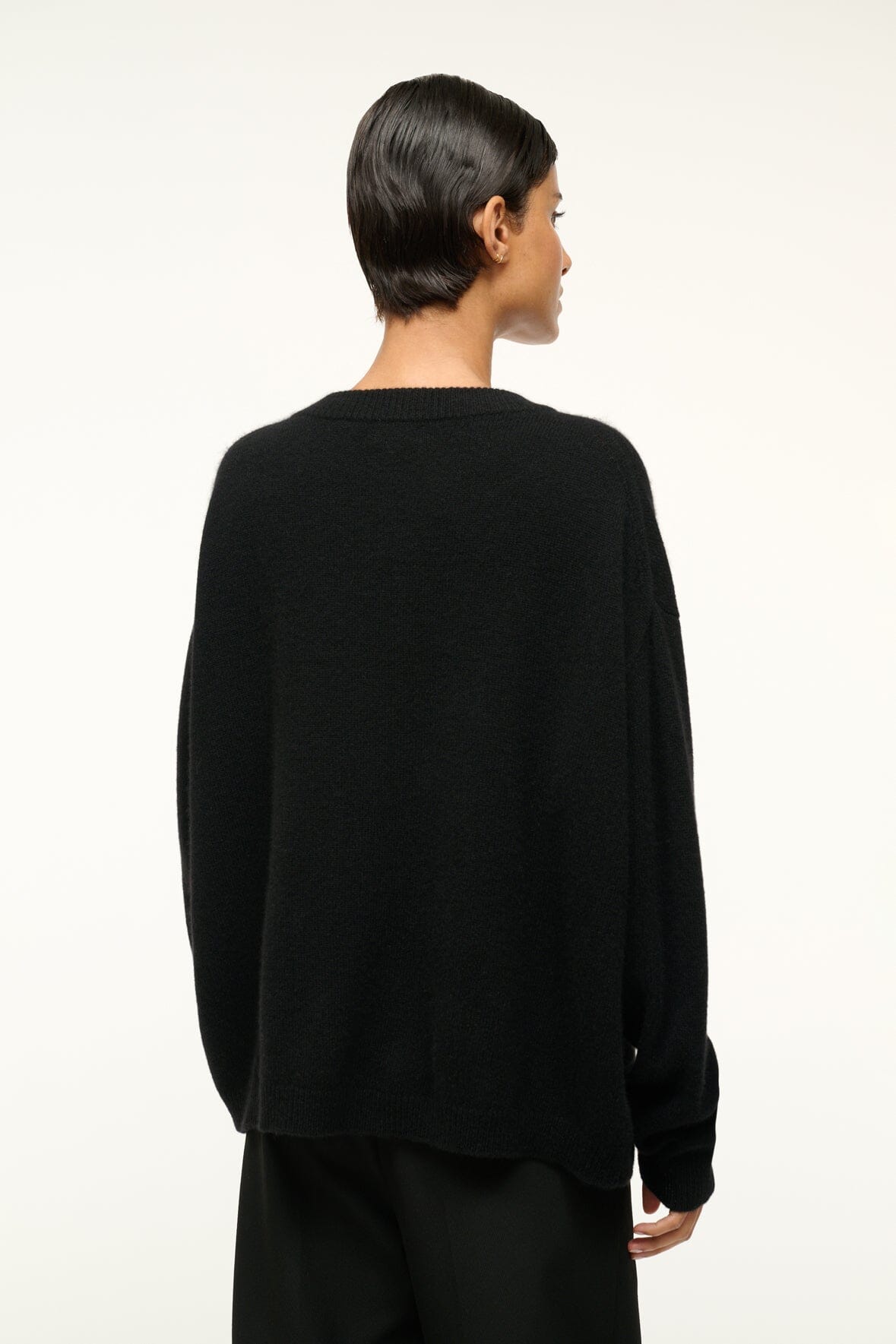 SERRANO CASHMERE RELAXED CREW | BLACK - Image 3