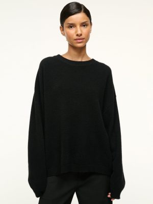 SERRANO CASHMERE RELAXED CREW | BLACK