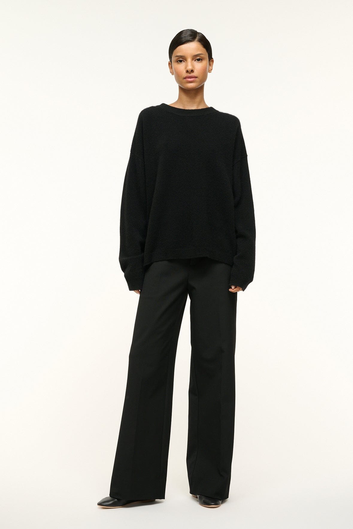 SERRANO CASHMERE RELAXED CREW | BLACK - Image 2