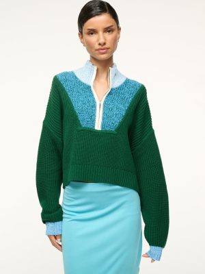 CROPPED HAMPTON SWEATER | JUNGLE SKY IVORY