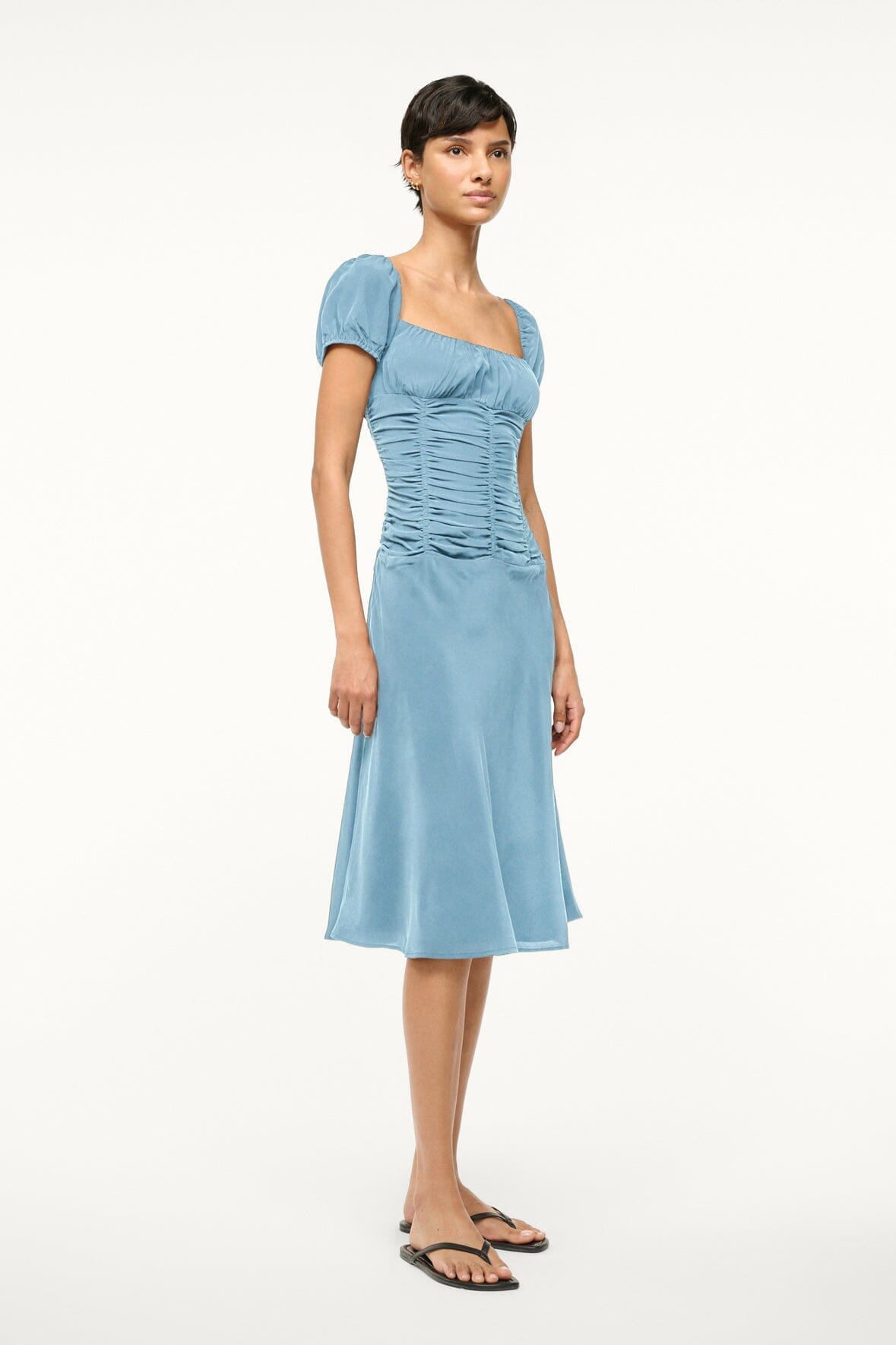 ELBA SILK DRESS | SLATE BLUE - Image 2