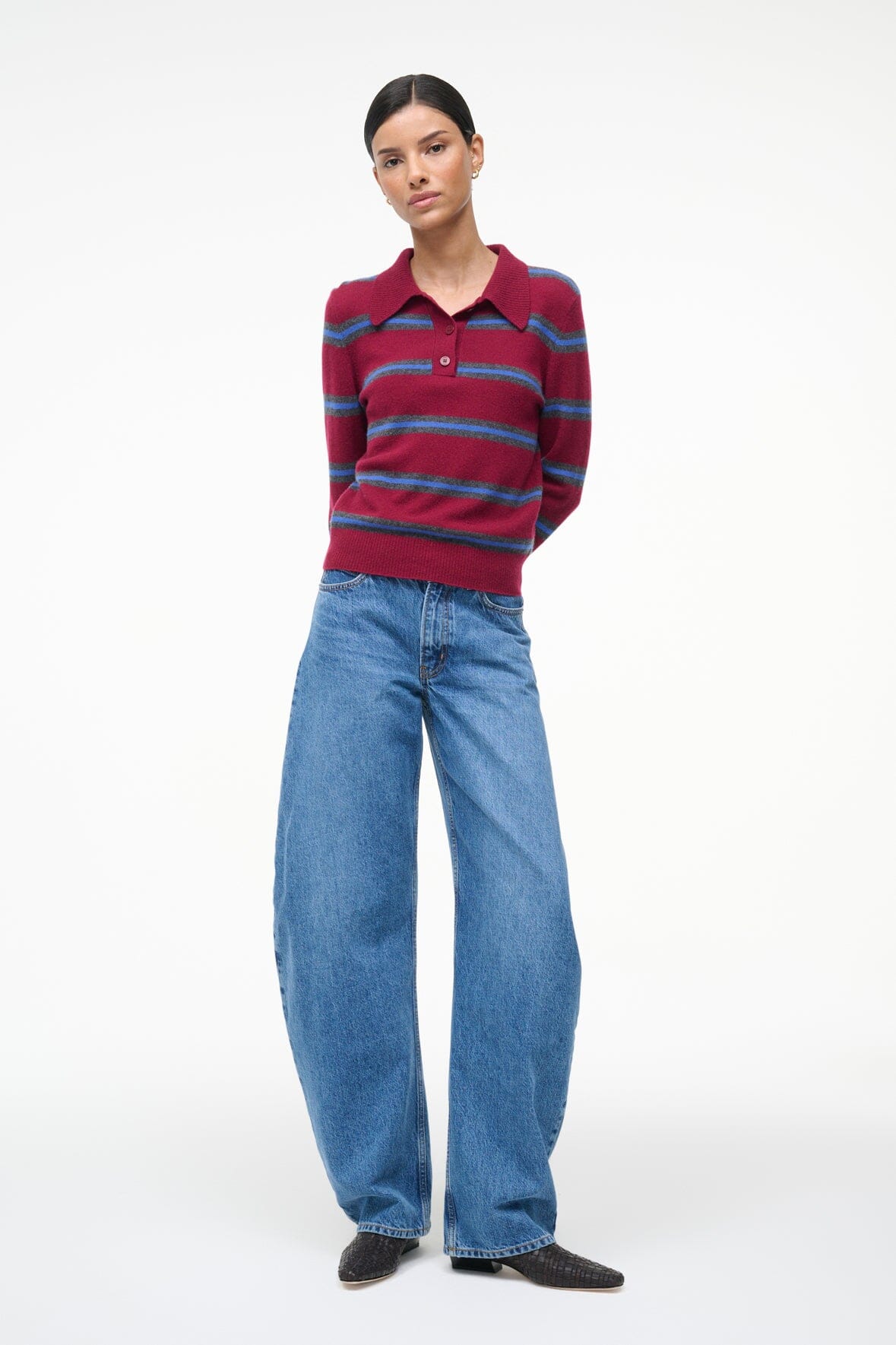 GEMMA CASHMERE SWEATER | CRIMSON STRIPE - Image 4