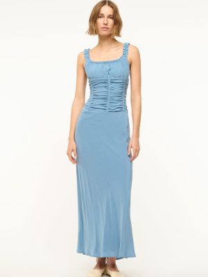 NIC SILK MAXI DRESS | SLATE BLUE