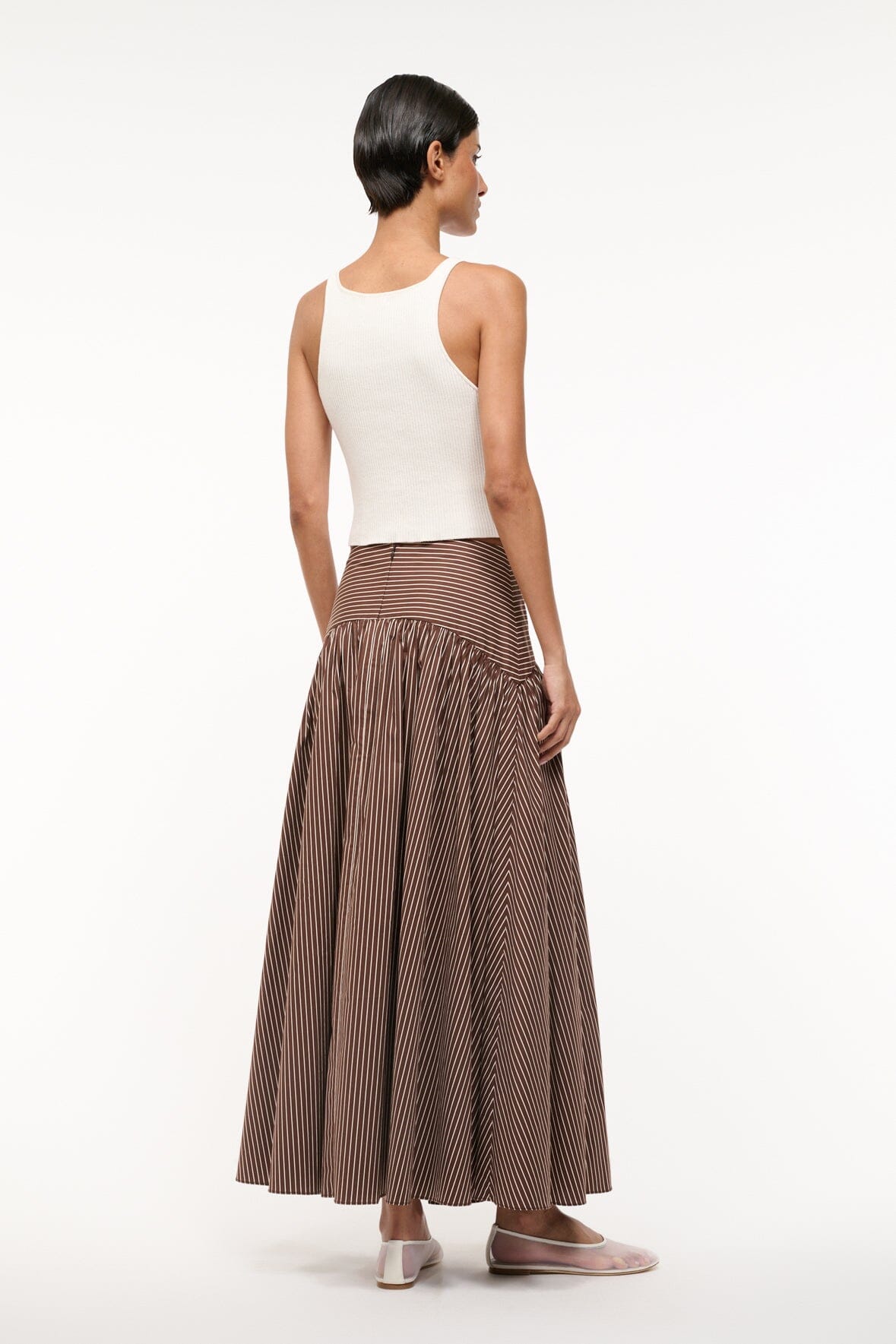 PROCIDA SKIRT | DARK OAK MICRO STRIPE - Image 4