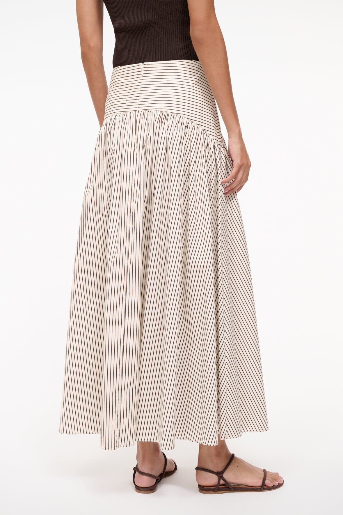 PROCIDA SKIRT | IVORY DARK OAK MICRO STRIPE - Image 5