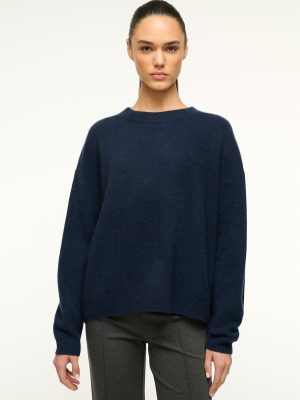 SERRANO CASHMERE RELAXED CREW | NAVY