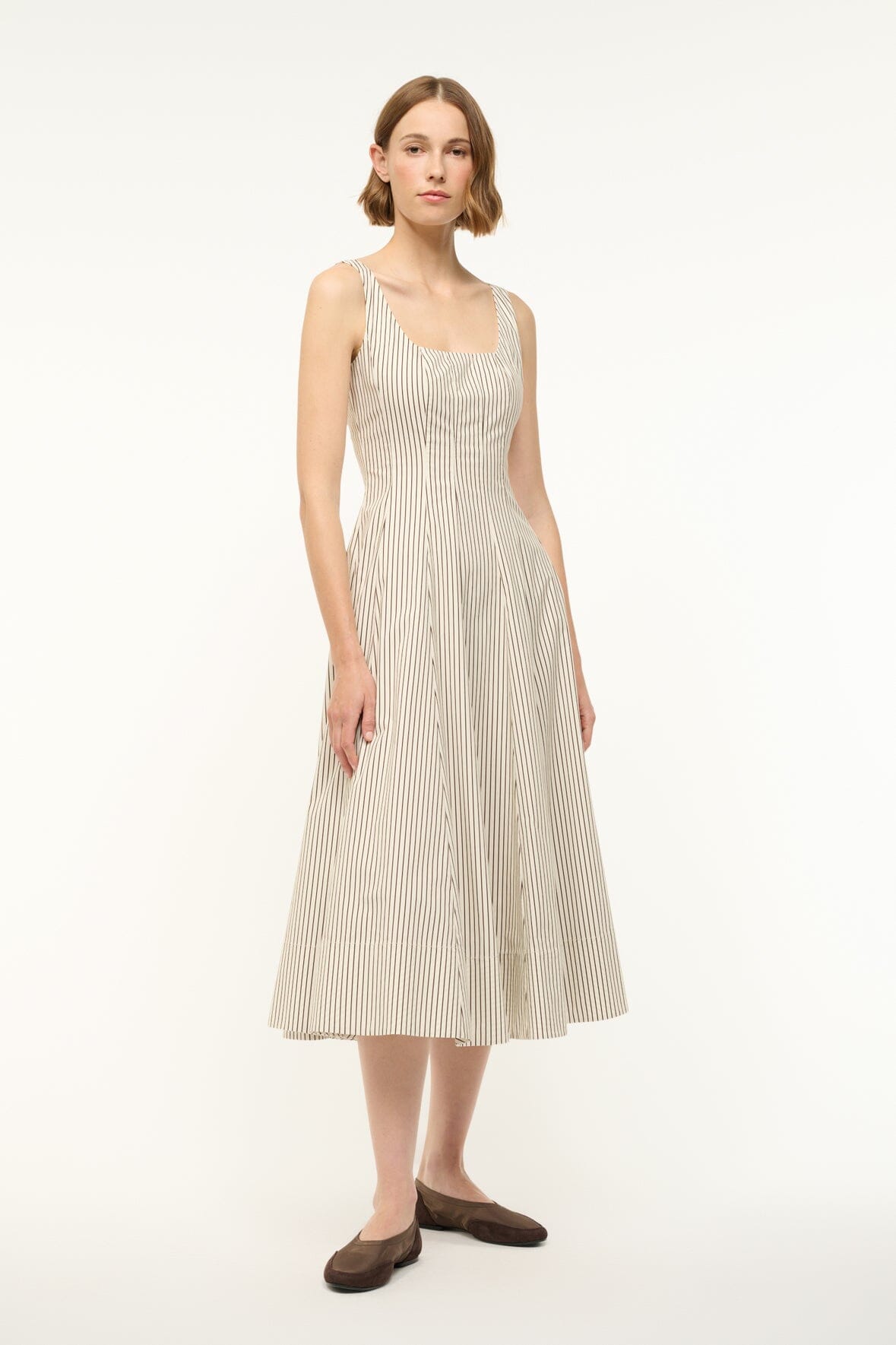 WELLS DRESS | IVORY DARK OAK MICRO STRIPE - Image 3