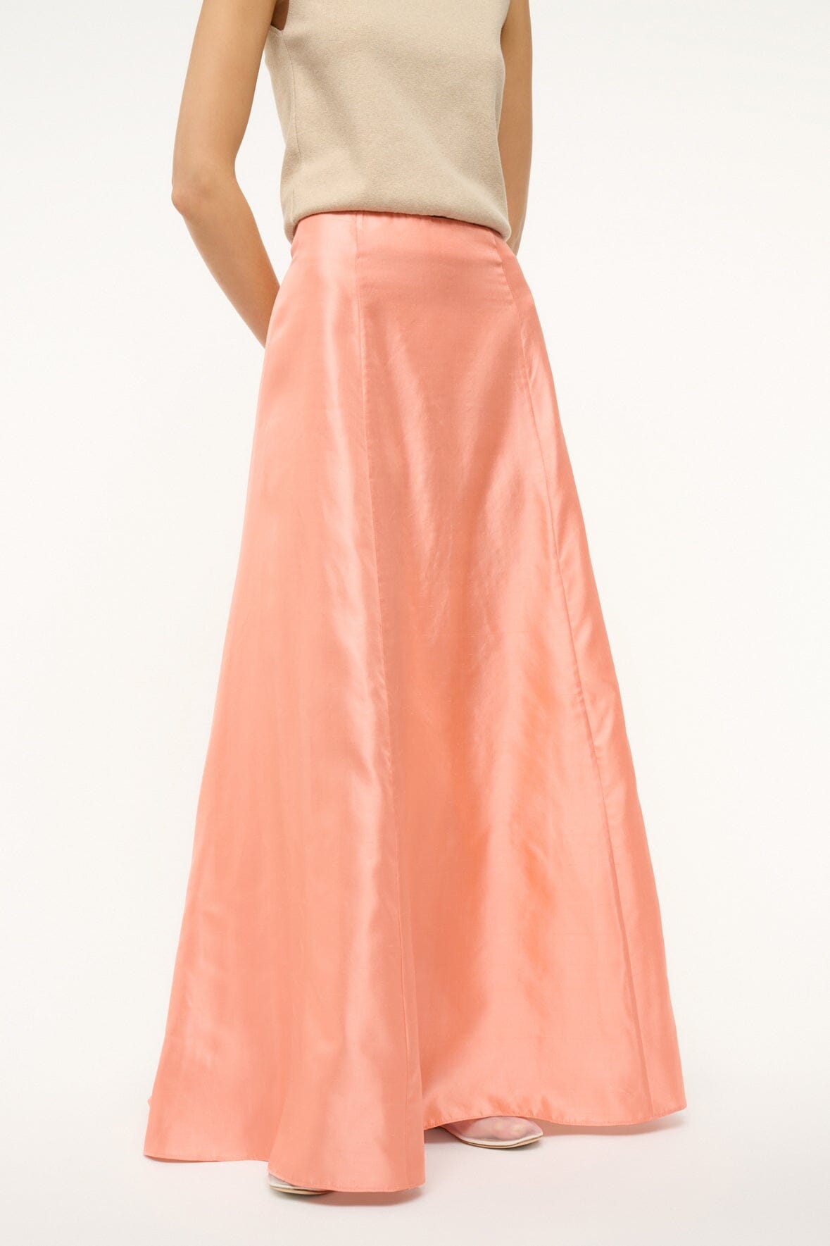 VINCENZO SILK SKIRT | CARNATION - Image 2
