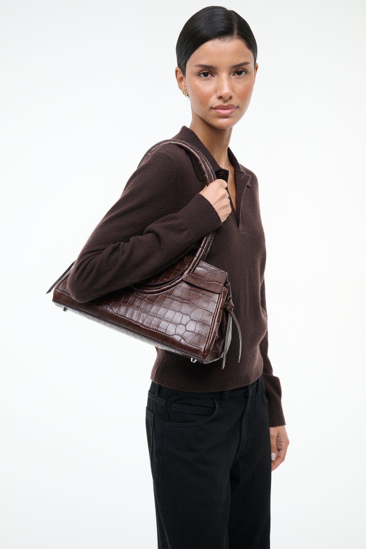 MAUDE SHOULDER BAG | ESPRESSO CROCO - Image 2