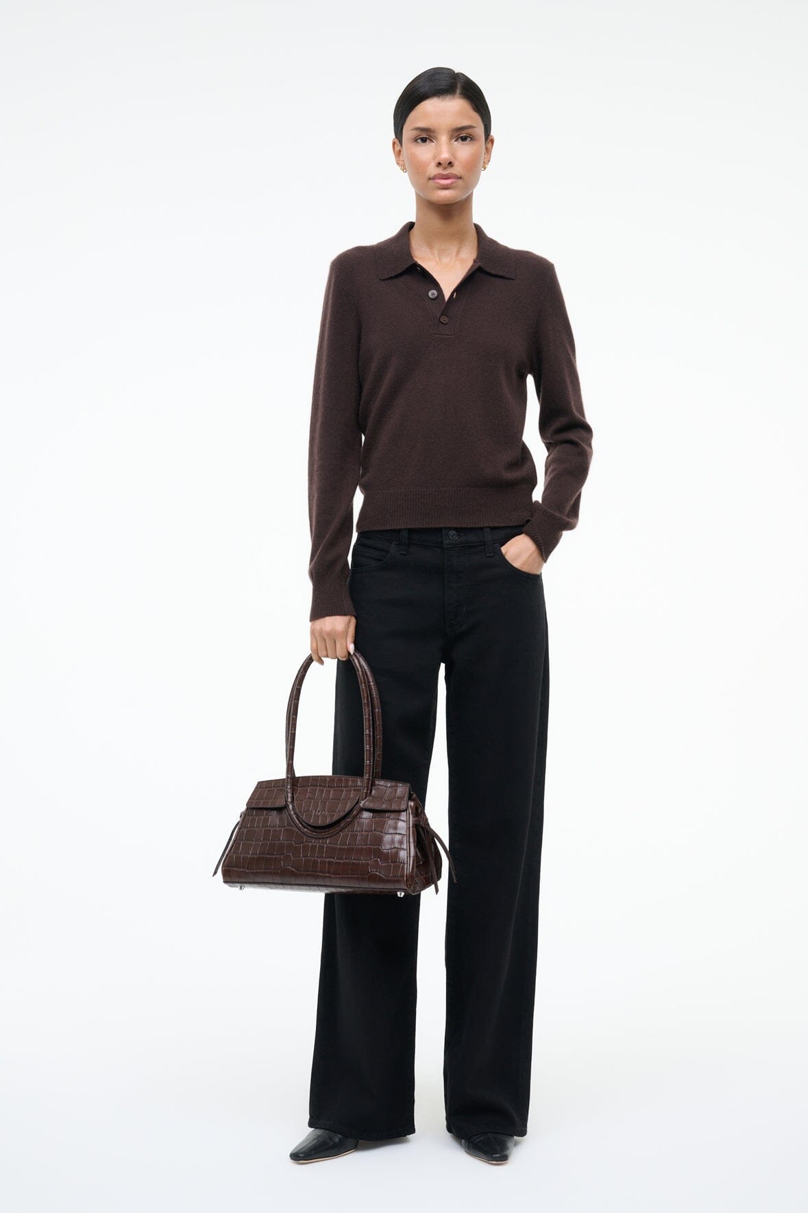 MAUDE SHOULDER BAG | ESPRESSO CROCO - Image 6