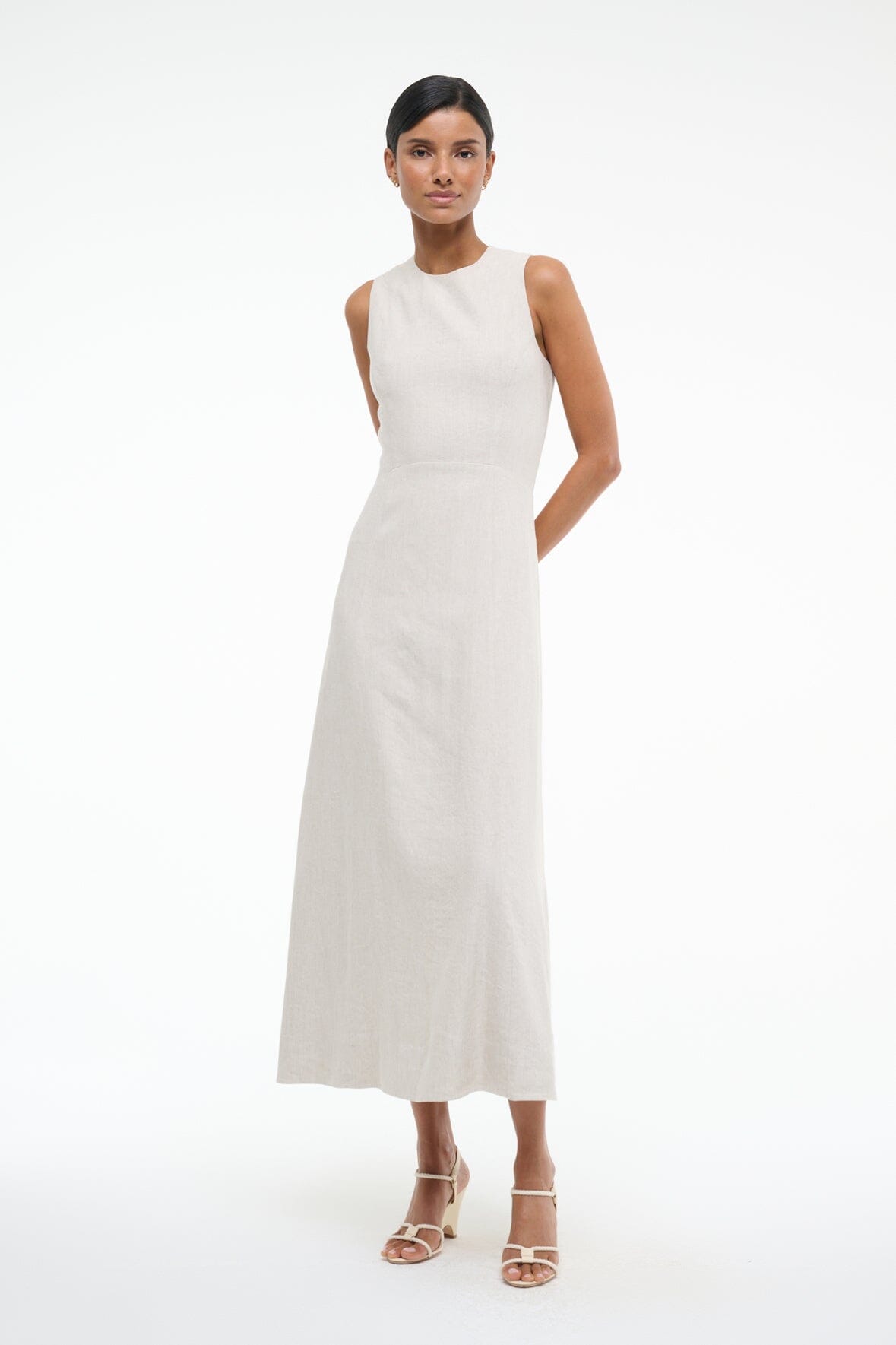 MARTINE LINEN DRESS | NATURAL - Image 3