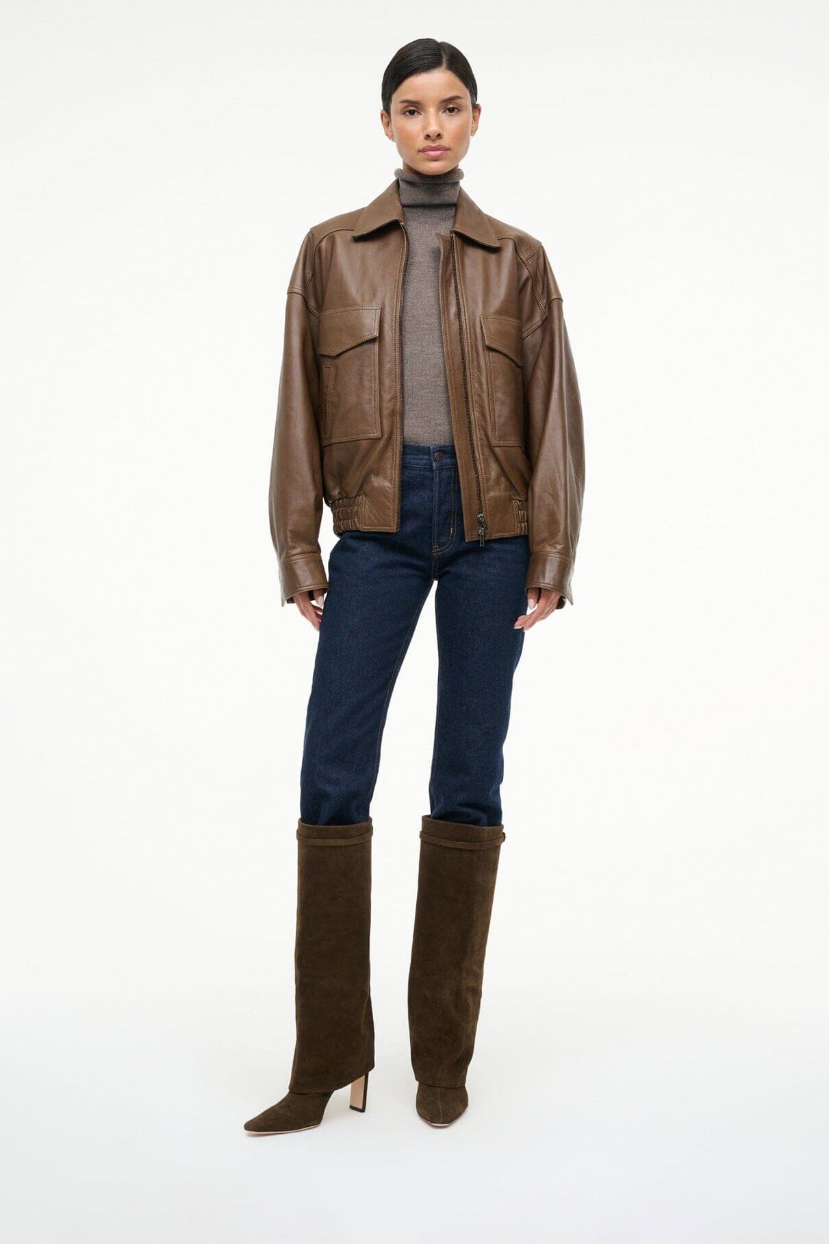 WALLY FOLDOVER HIGH HEEL BOOT | TRUFFLE SUEDE - Image 2