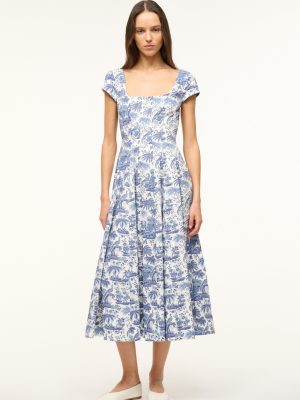 SHORT SLEEVE WELLS DRESS | BLUE TOILE