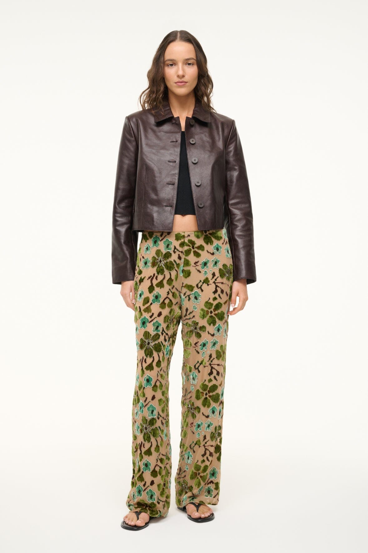 AVOLA BEADED PANT | MOSS FLORAL TAPESTRY - Image 3