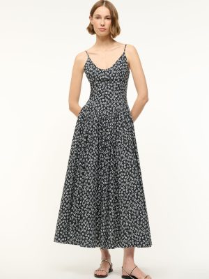 DENA DRESS | BLACK WOODBLOCK FLORAL