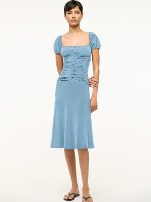 ELBA SILK DRESS | SLATE BLUE