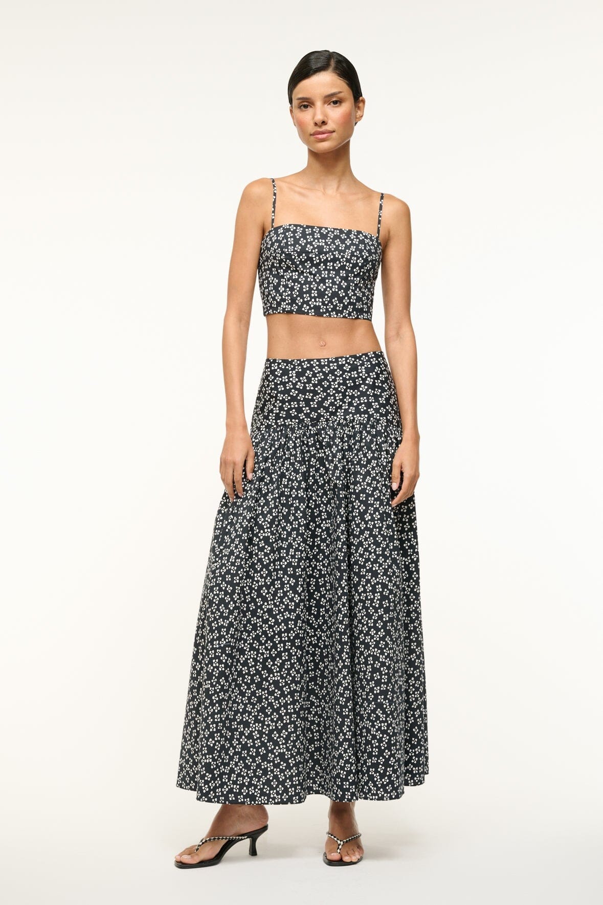 PROCIDA SKIRT | BLACK WOODBLOCK FLORAL - Image 5