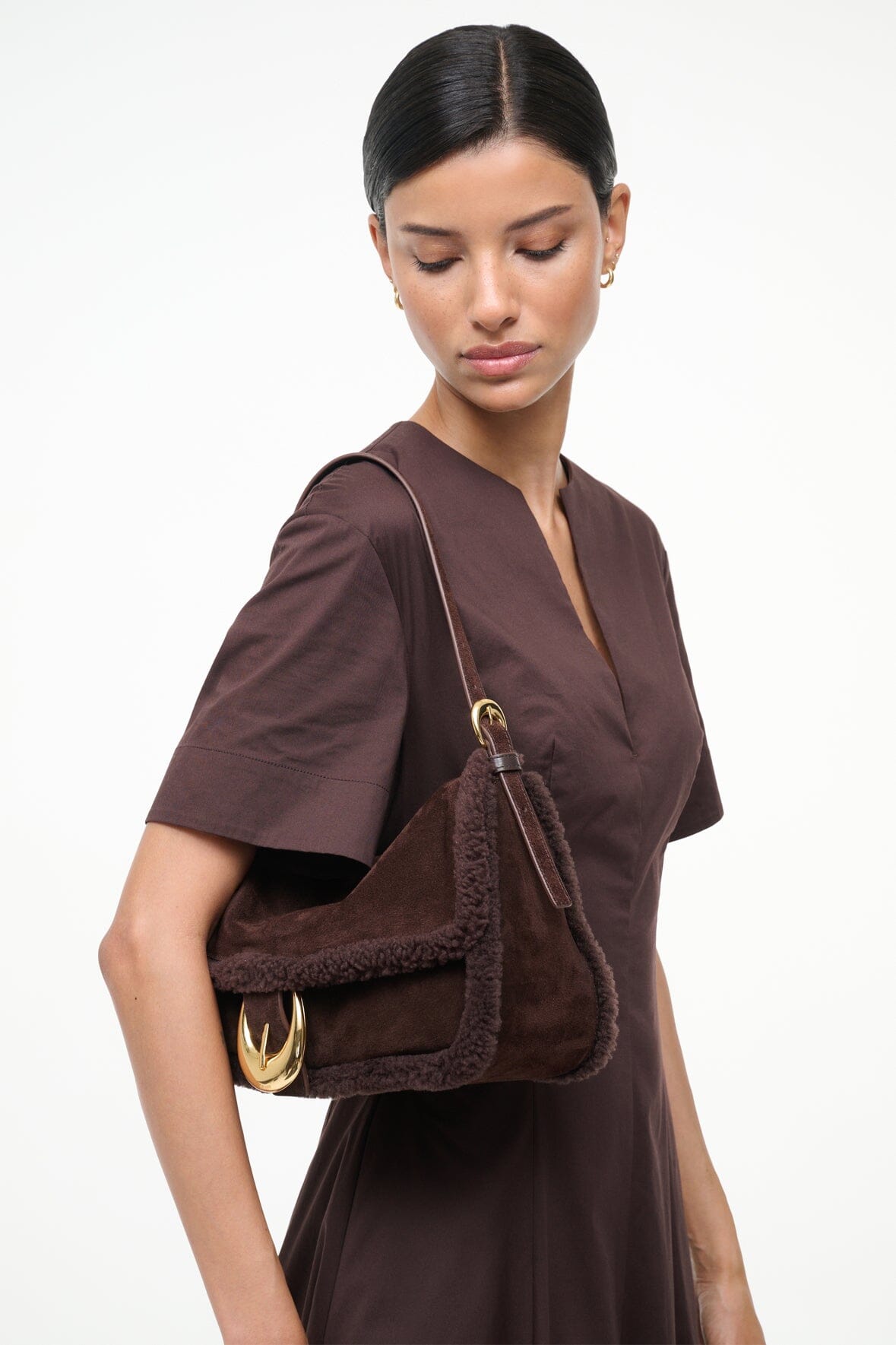 HARLOW MEDIUM BAG | ESPRESSO SHEARLING - Image 2