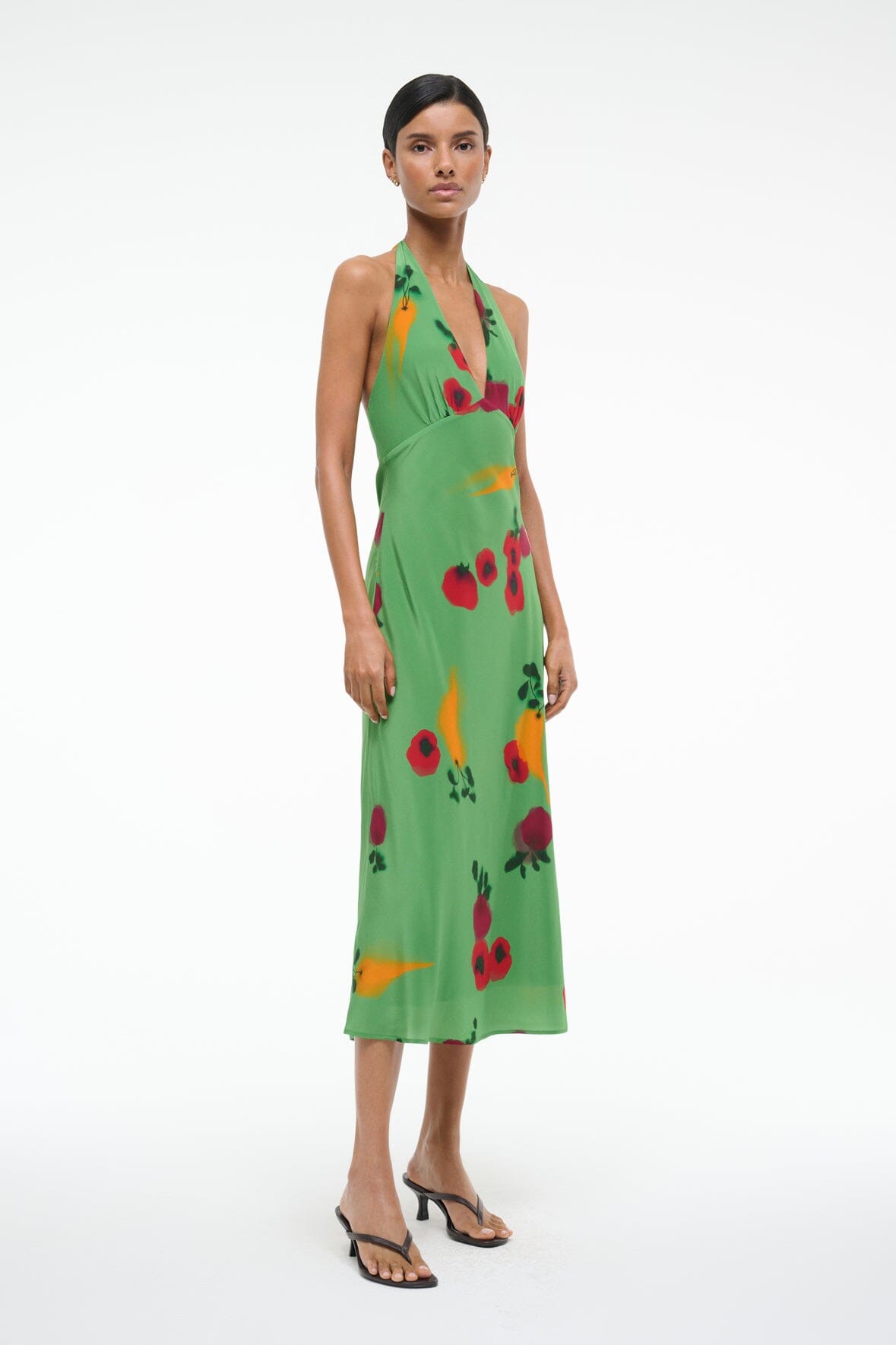 LUCCA SILK DRESS | FARMERS MARKET LEAF - Image 2
