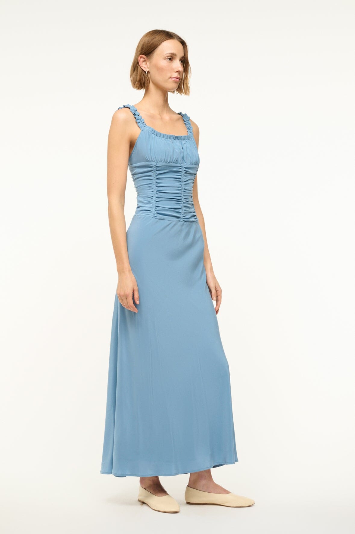 NIC SILK MAXI DRESS | SLATE BLUE - Image 4
