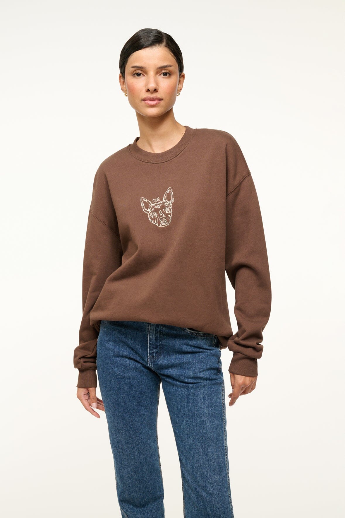 CUSTOM STAUD x C.BONZ OVERSIZED SWEATSHIRT | BROWN - Image 3