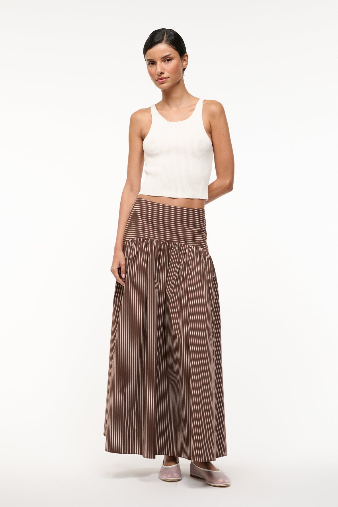 PROCIDA SKIRT | DARK OAK MICRO STRIPE - Image 3