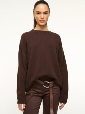 SERRANO CASHMERE RELAXED CREW | DARK CHOCOLATE