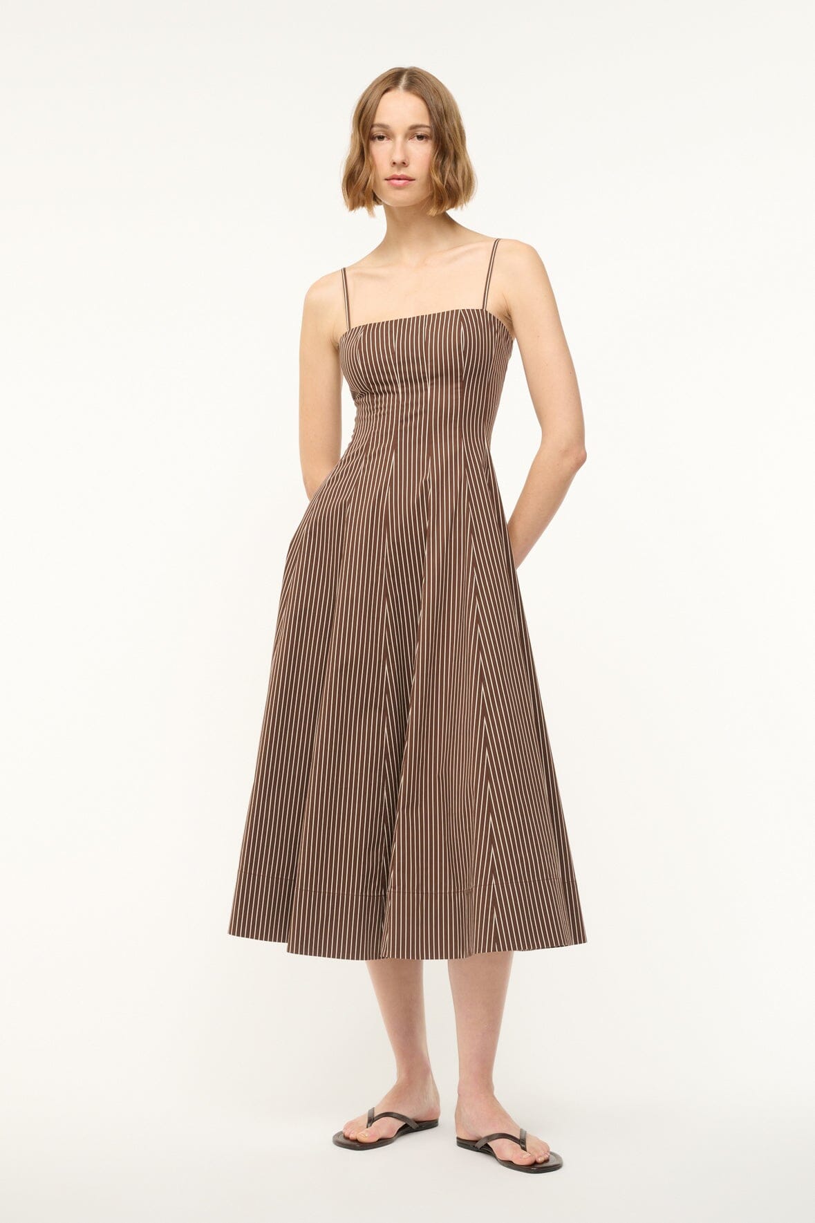 WYLIE DRESS | DARK OAK MICRO STRIPE - Image 3