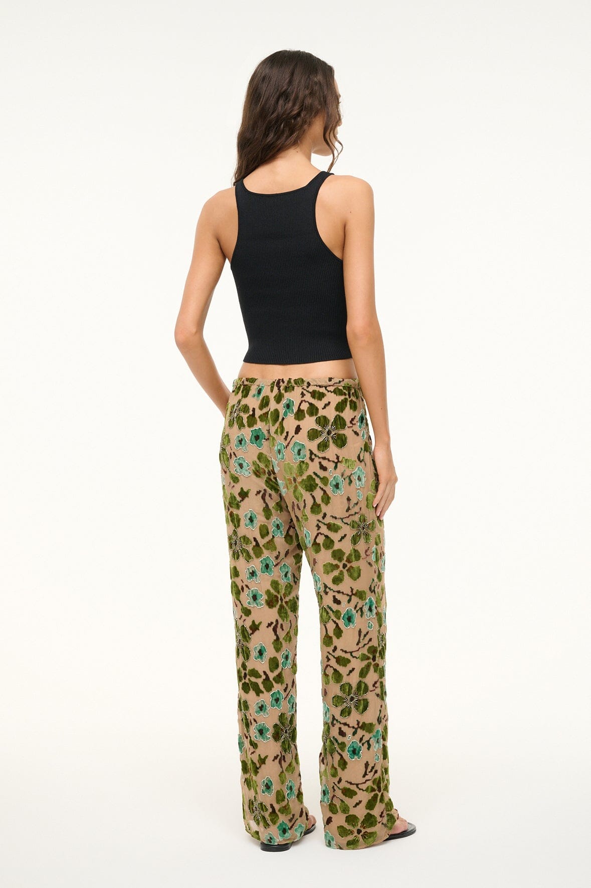AVOLA BEADED PANT | MOSS FLORAL TAPESTRY - Image 4