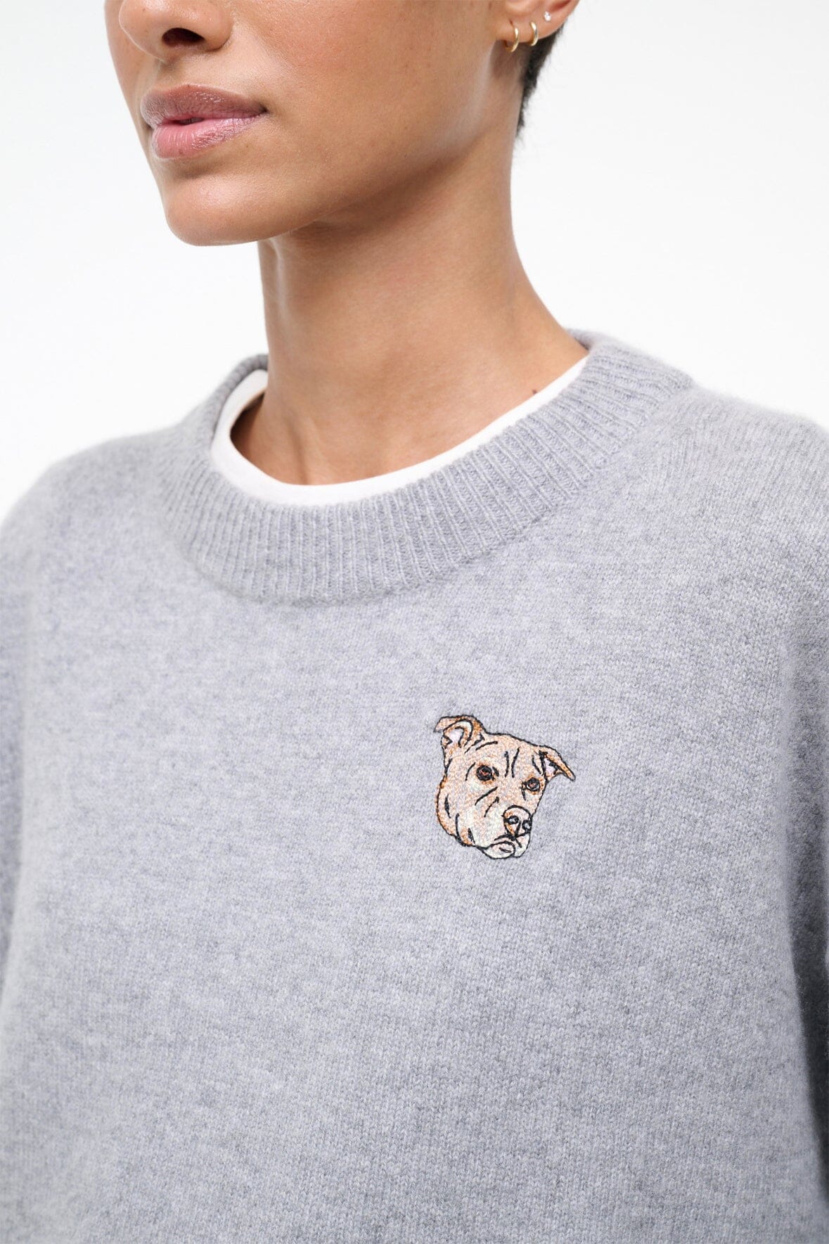 CUSTOM STAUD x C.BONZ SERRANO CASHMERE SWEATER | HEATHER GREY - Image 2