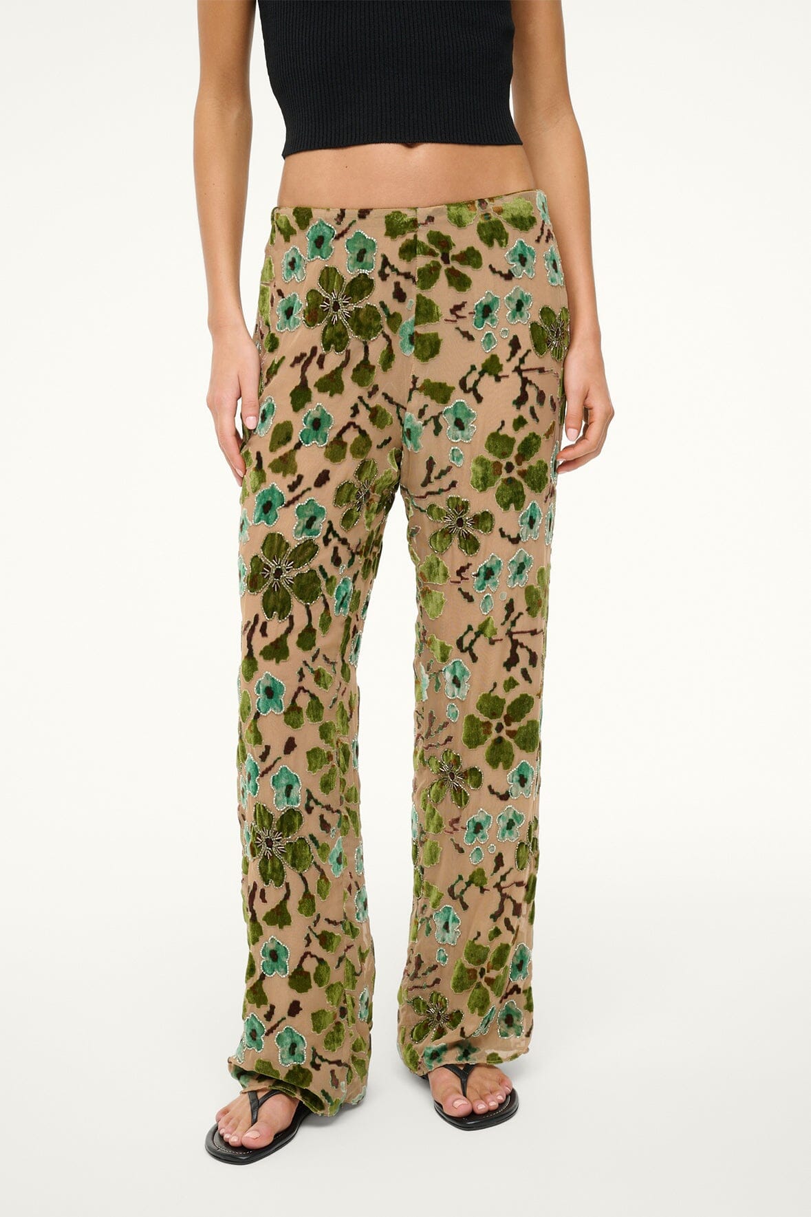 AVOLA BEADED PANT | MOSS FLORAL TAPESTRY - Image 2