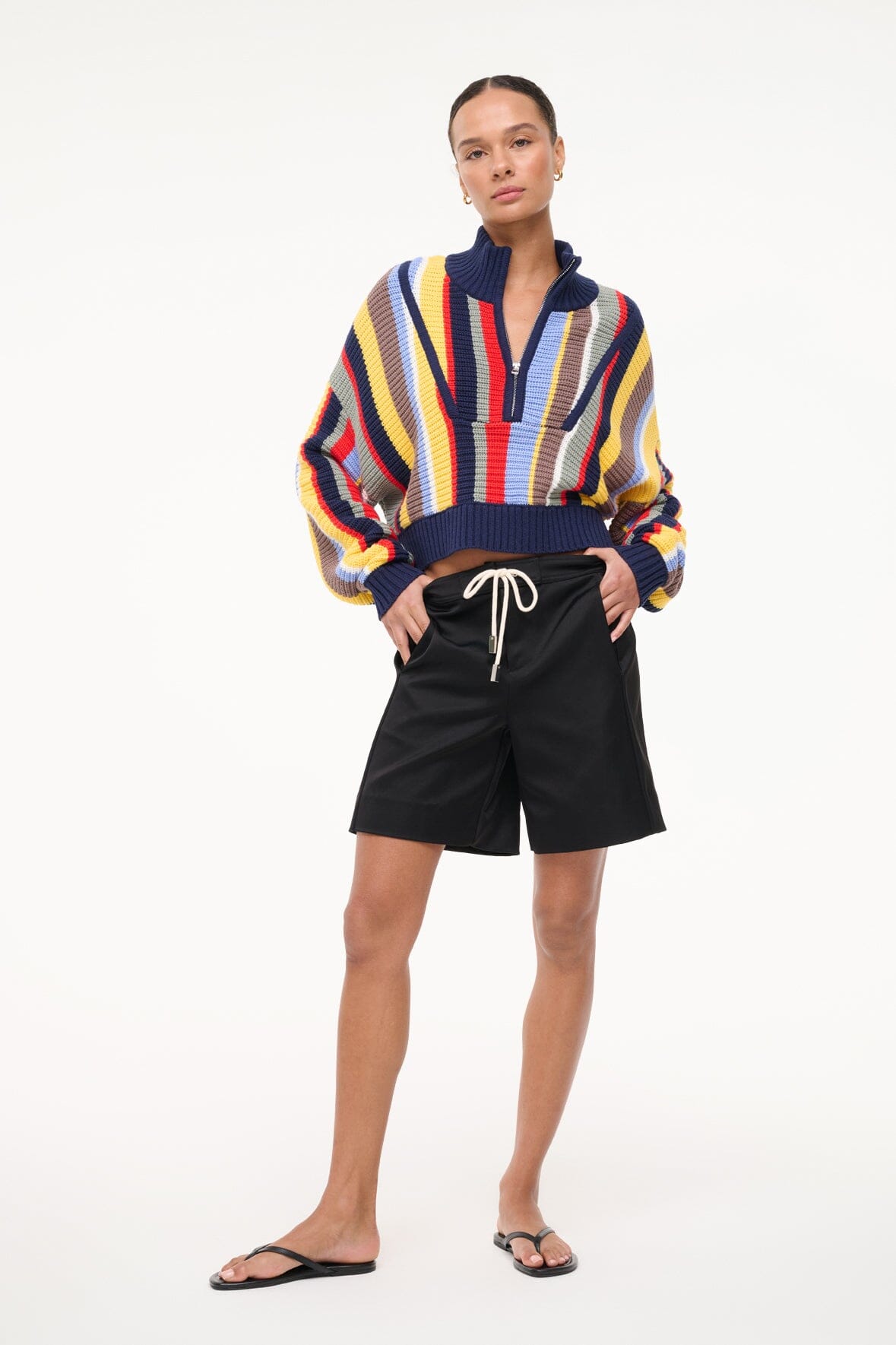 CROPPED HAMPTON SWEATER | MARKET STRIPE - Image 3