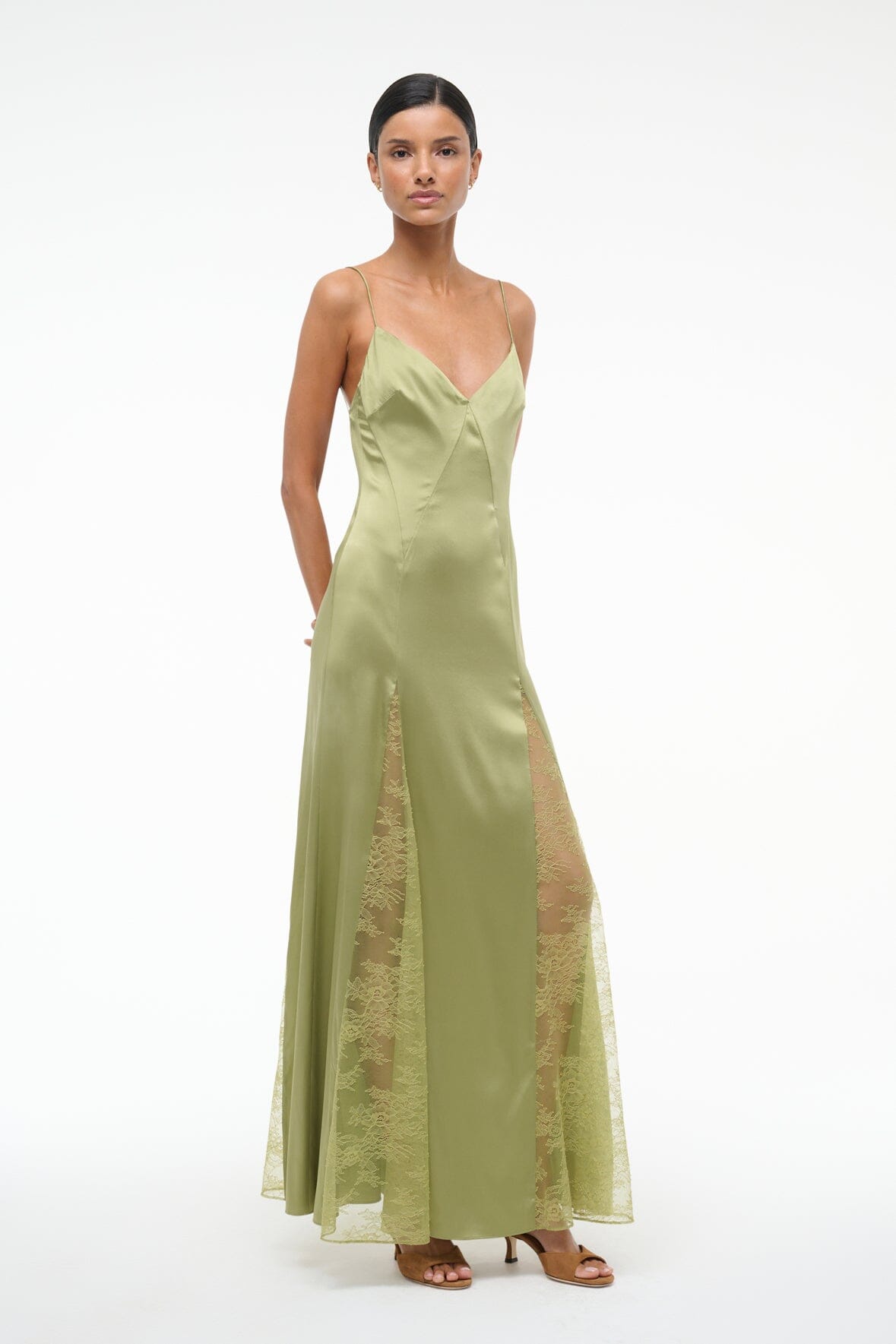 TRINITY SILK DRESS | MOSS - Image 2